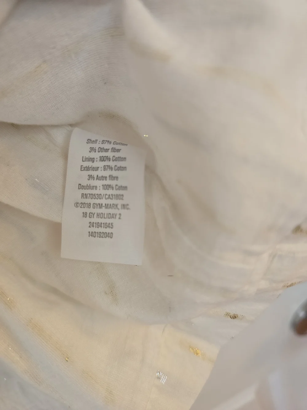 Gymboree Cream Button-Front Peasant Blouse